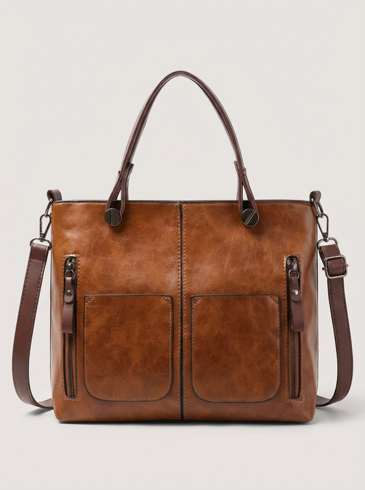 Eline Ledertasche Braun Front