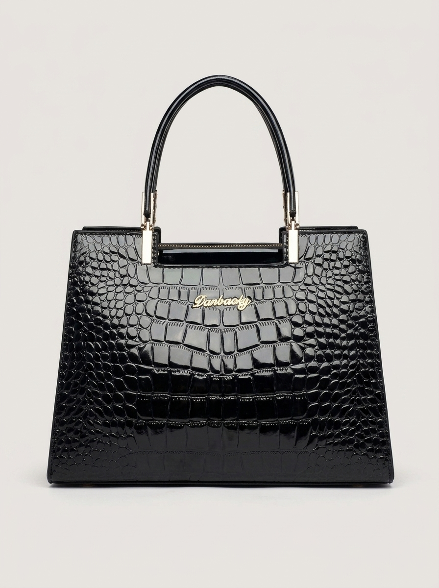 Erain Ledertasche Schwarz Front