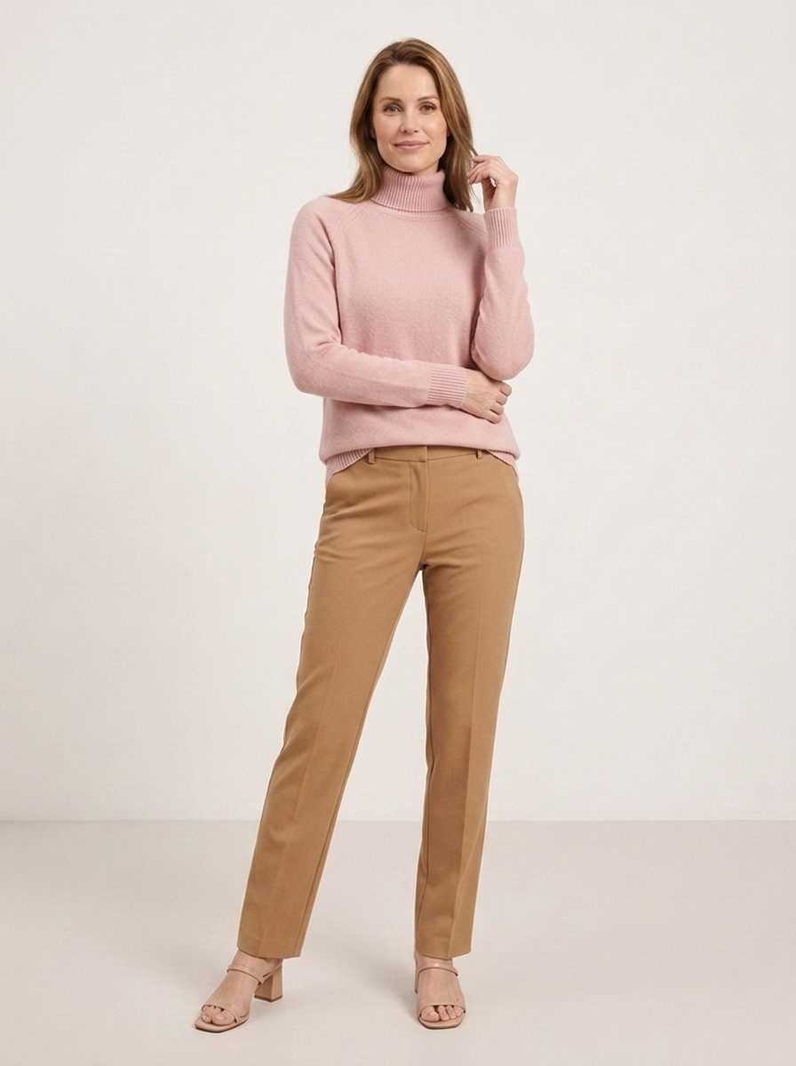 Camilla Rollkragenpullover - Rosa - Vorderansicht
