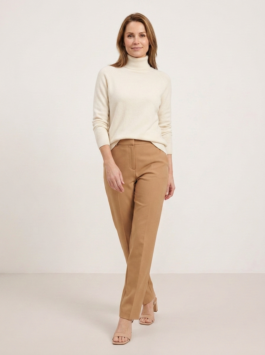 Camilla Rollkragenpullover - Weiss - Vorderansicht