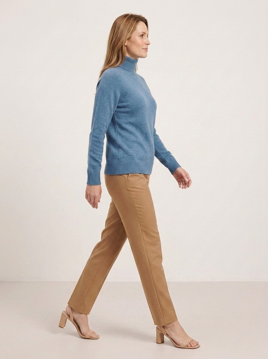 Camilla Rollkragenpullover - Blau - Seitenansicht