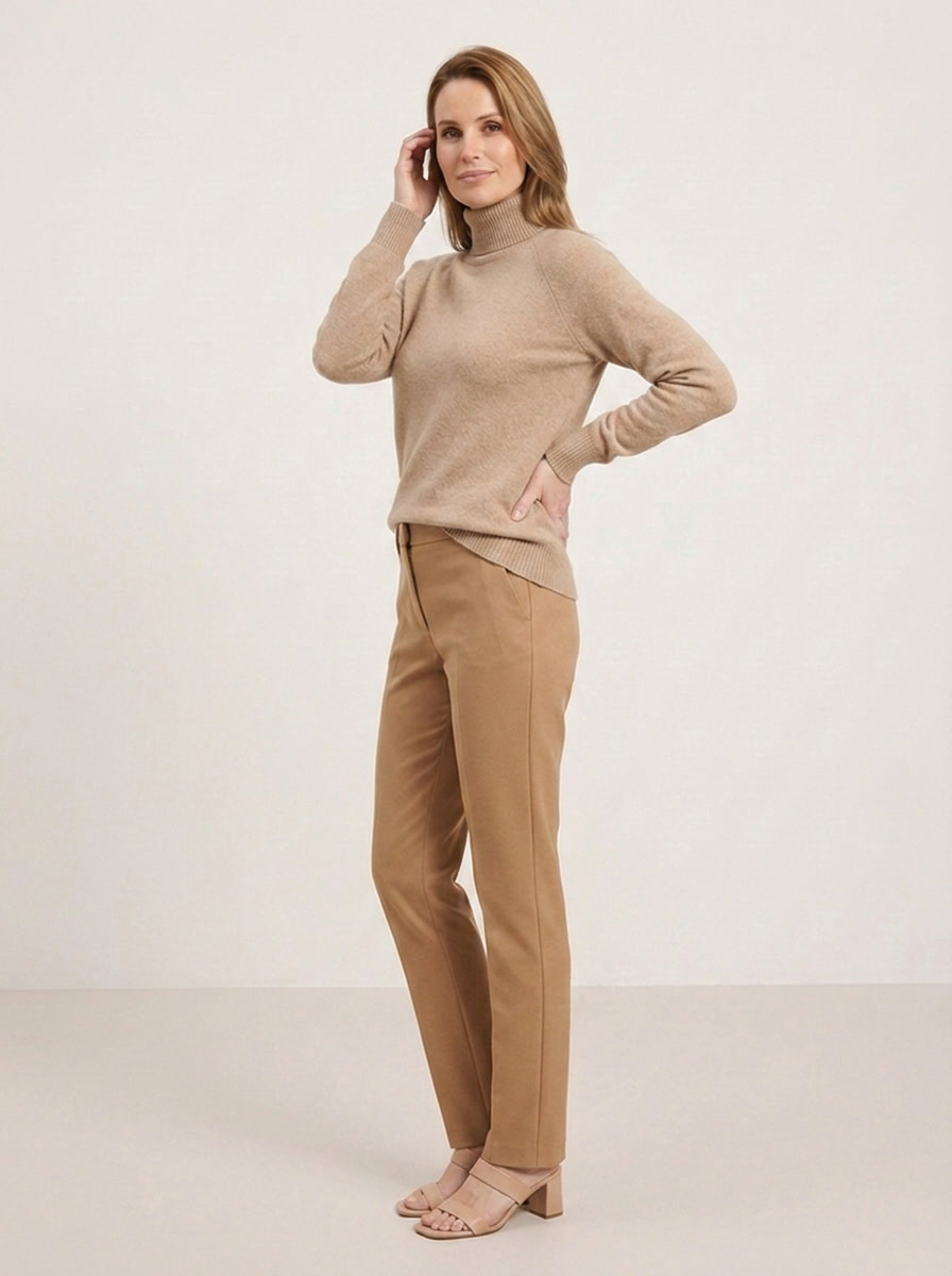 Camilla Rollkragenpullover - Hellbraun - Seitenansicht