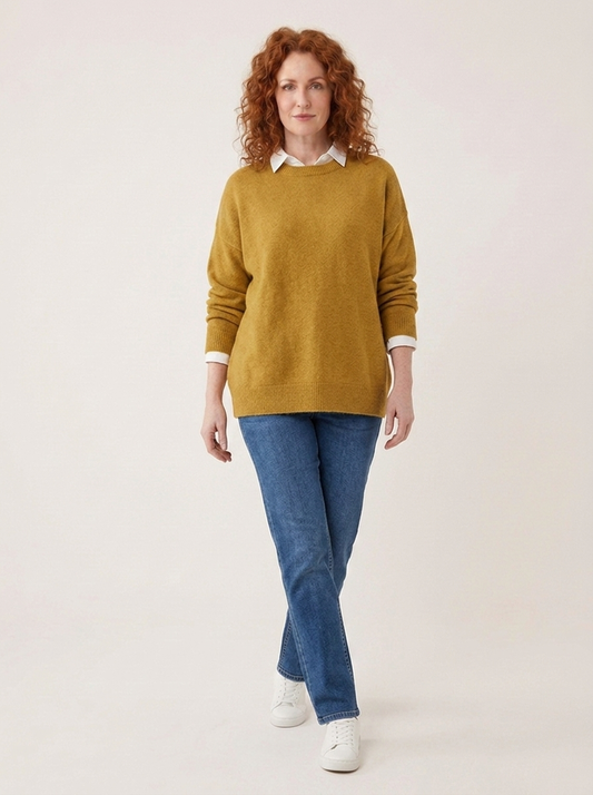 Mille Weicher Strickpullover - Khaki - Vorderansicht