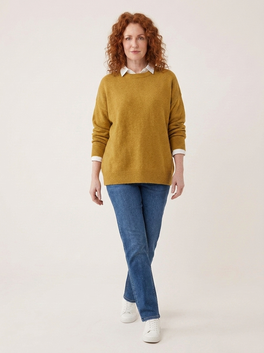 Mille Weicher Strickpullover - Khaki - Vorderansicht