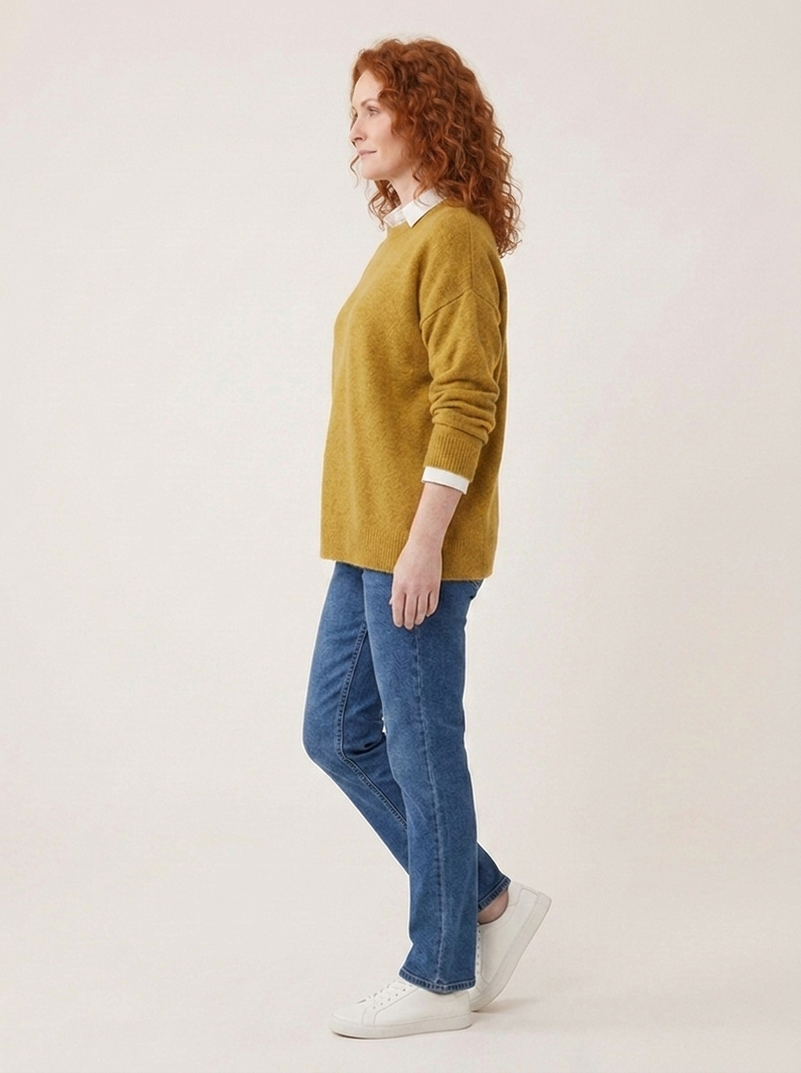 Mille Weicher Strickpullover - Khaki - Seitenansicht