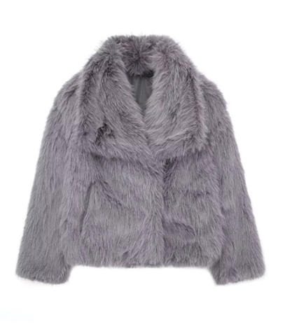 Elva Cropped Faux Fur Jacket