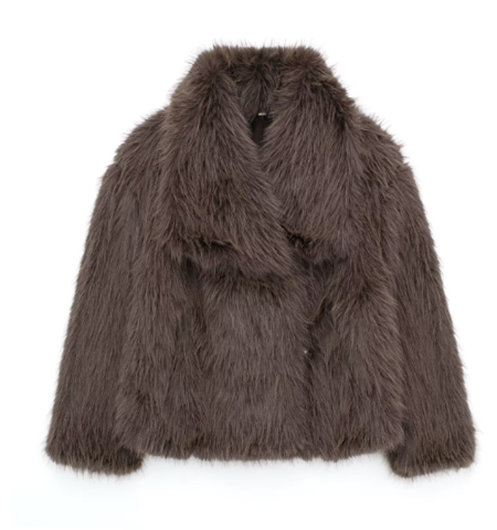 Elva Cropped Faux Fur Jacket