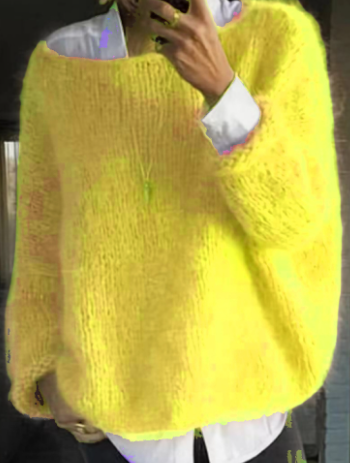 Paola Fluffy Off Shoulder Oversized Sweater