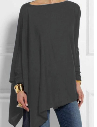 Maeva Asymmetric Hem Oversized Boat Neck Sweater