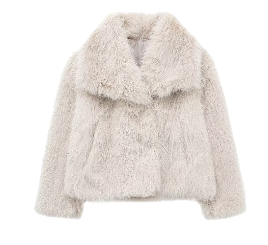 Elva Cropped Faux Fur Jacket