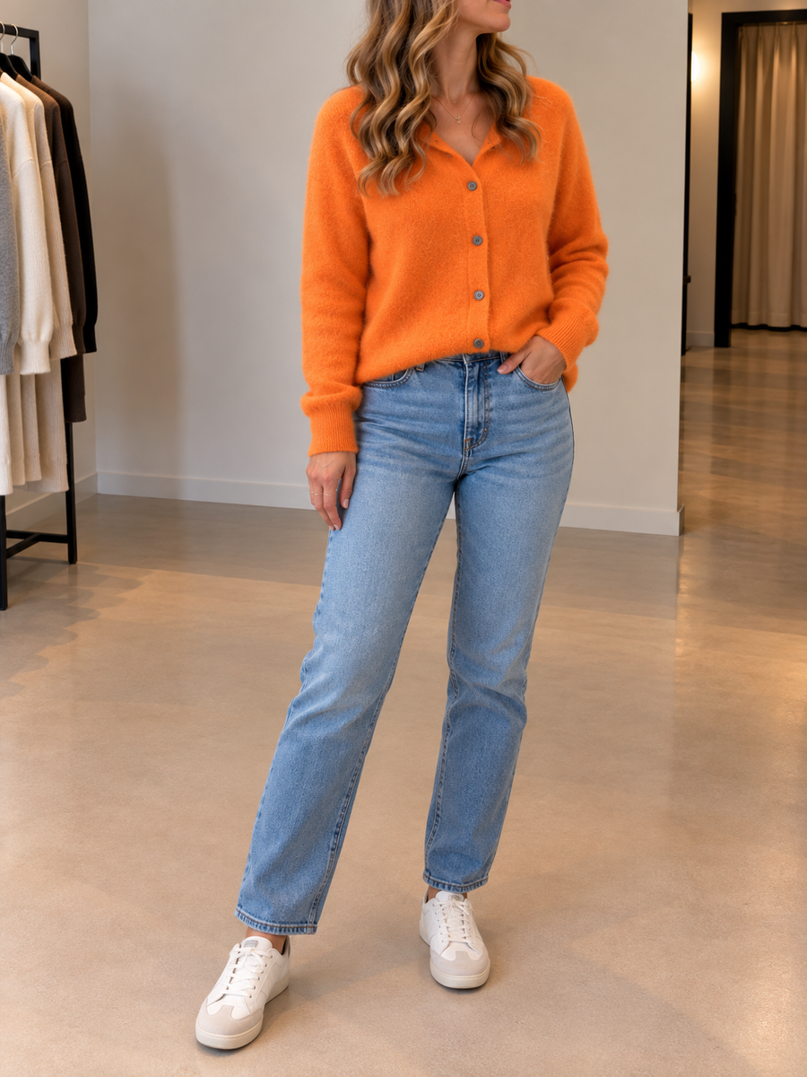 Livea Classic V Neck Button Cardigan