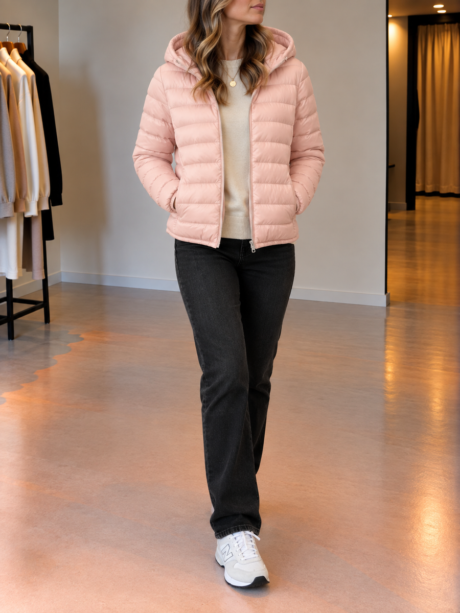 Isabelle Lightweight Packable Hooded Puffer Jacket
