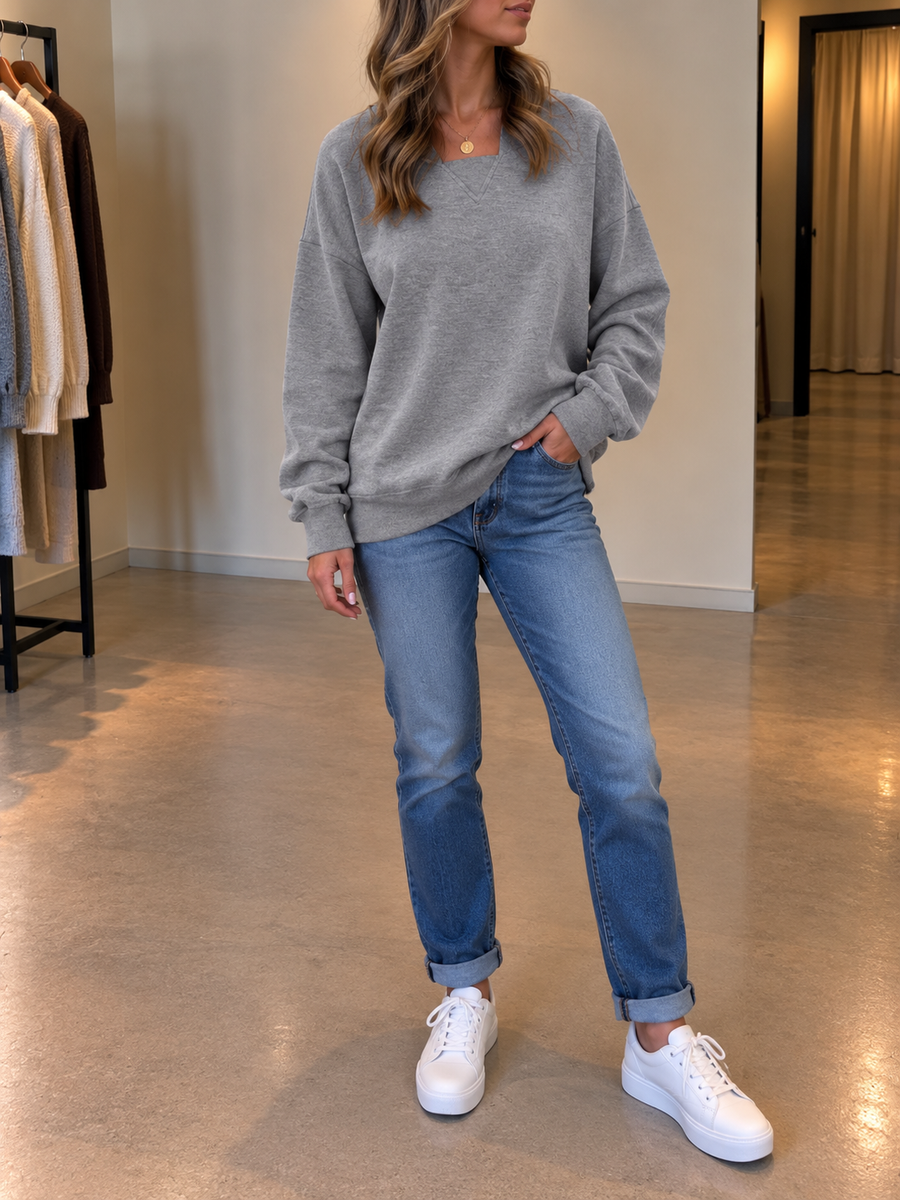 Skylar Oversized V Neck Hoodie