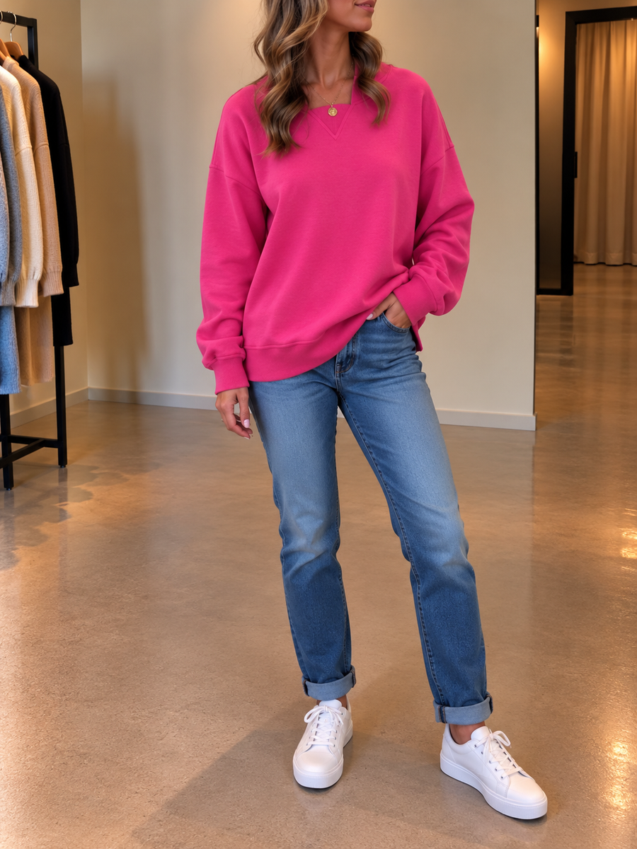 Skylar Oversized V Neck Hoodie