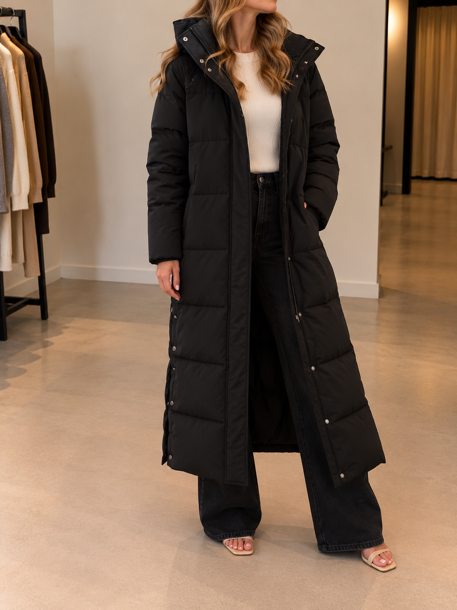 Sylvie Maxi Quilted Stand Collar Coat