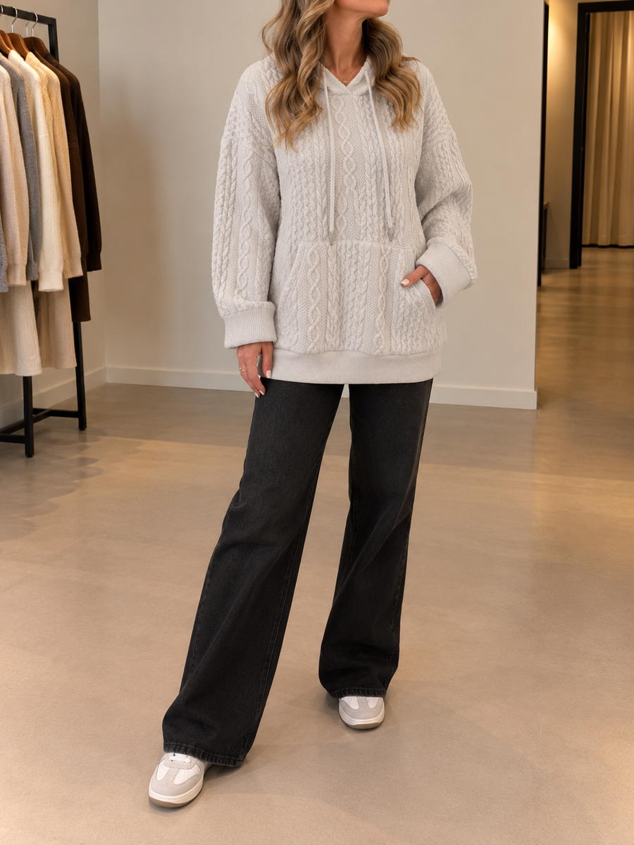 Luzia Oversized Cable Knit Hoodie