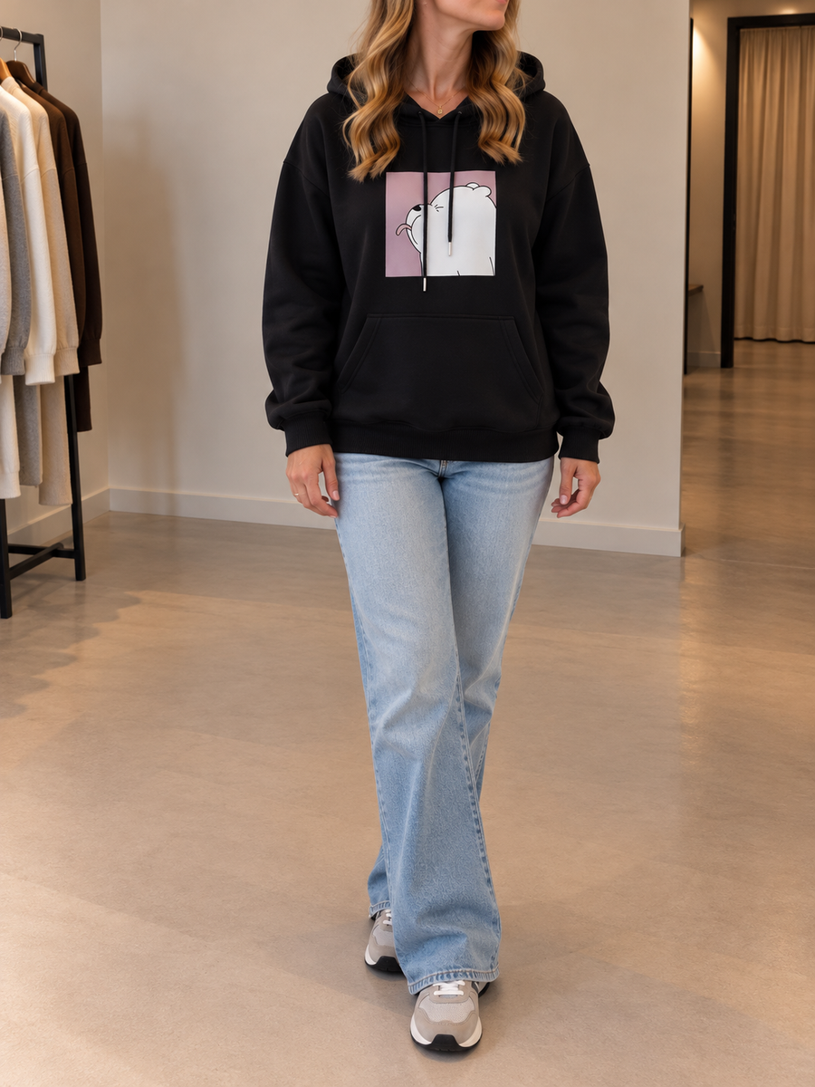 Cordula Oversized Polar Bear Hoodie