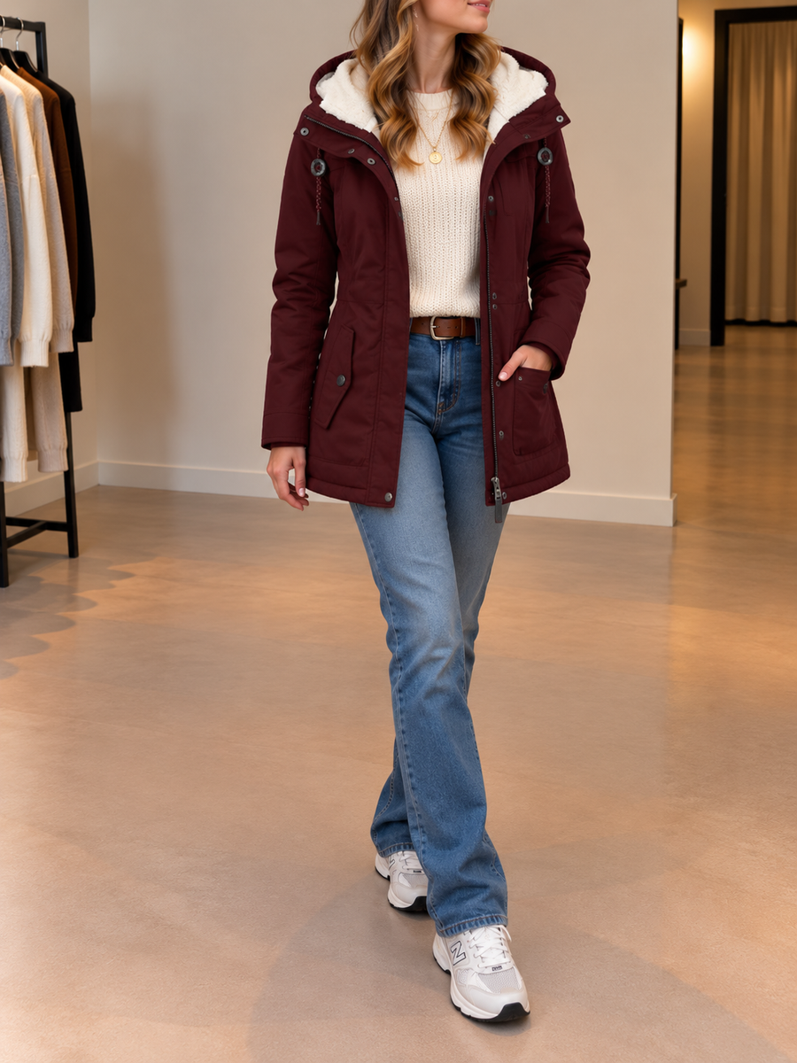 Luana Teddy Lined Hood Drawstring Parka