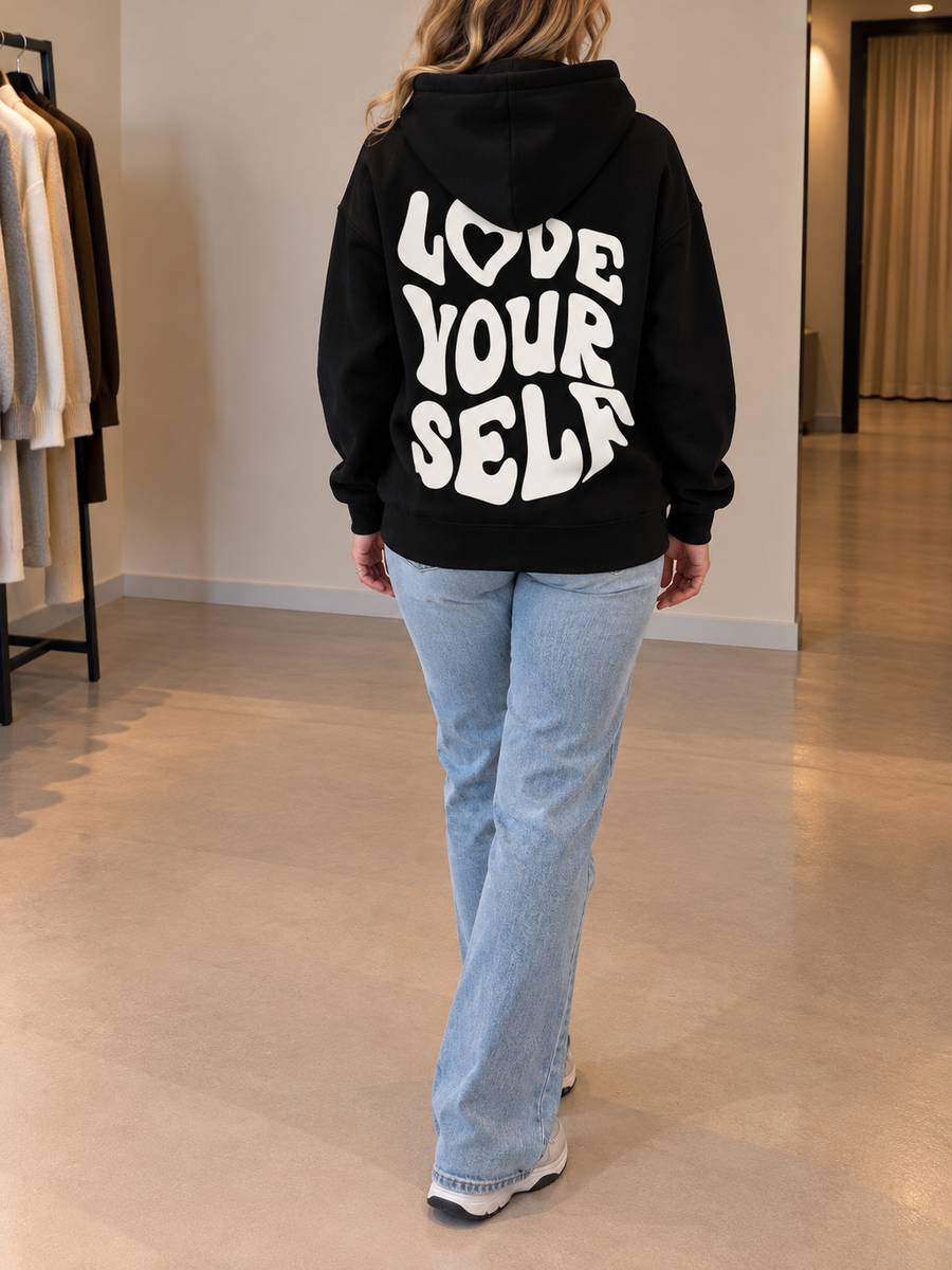 Kalea Oversized Love Yourself Back Print Hoodie