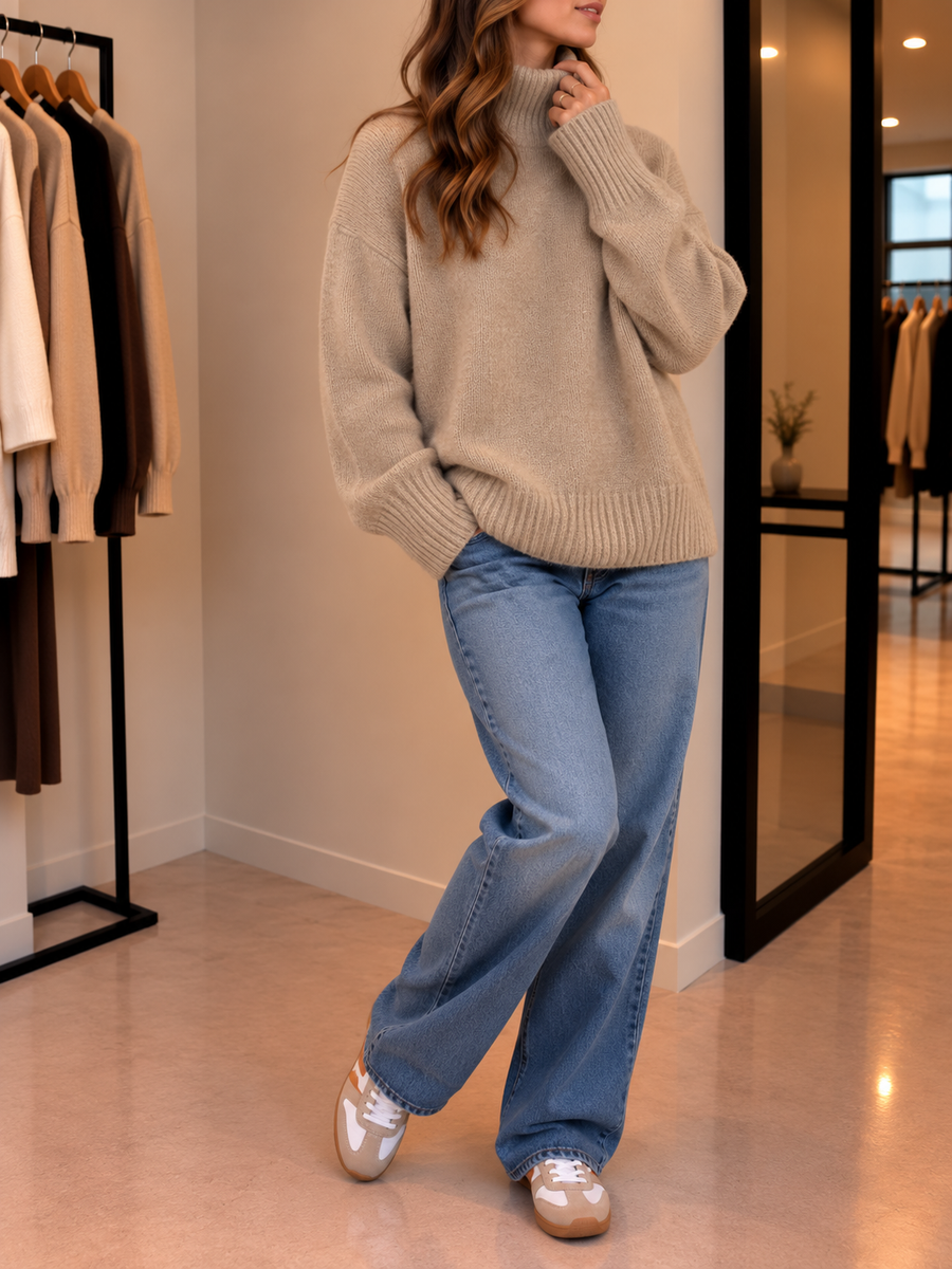 Tamina Oversized Wide Sleeve Turtleneck Sweater
