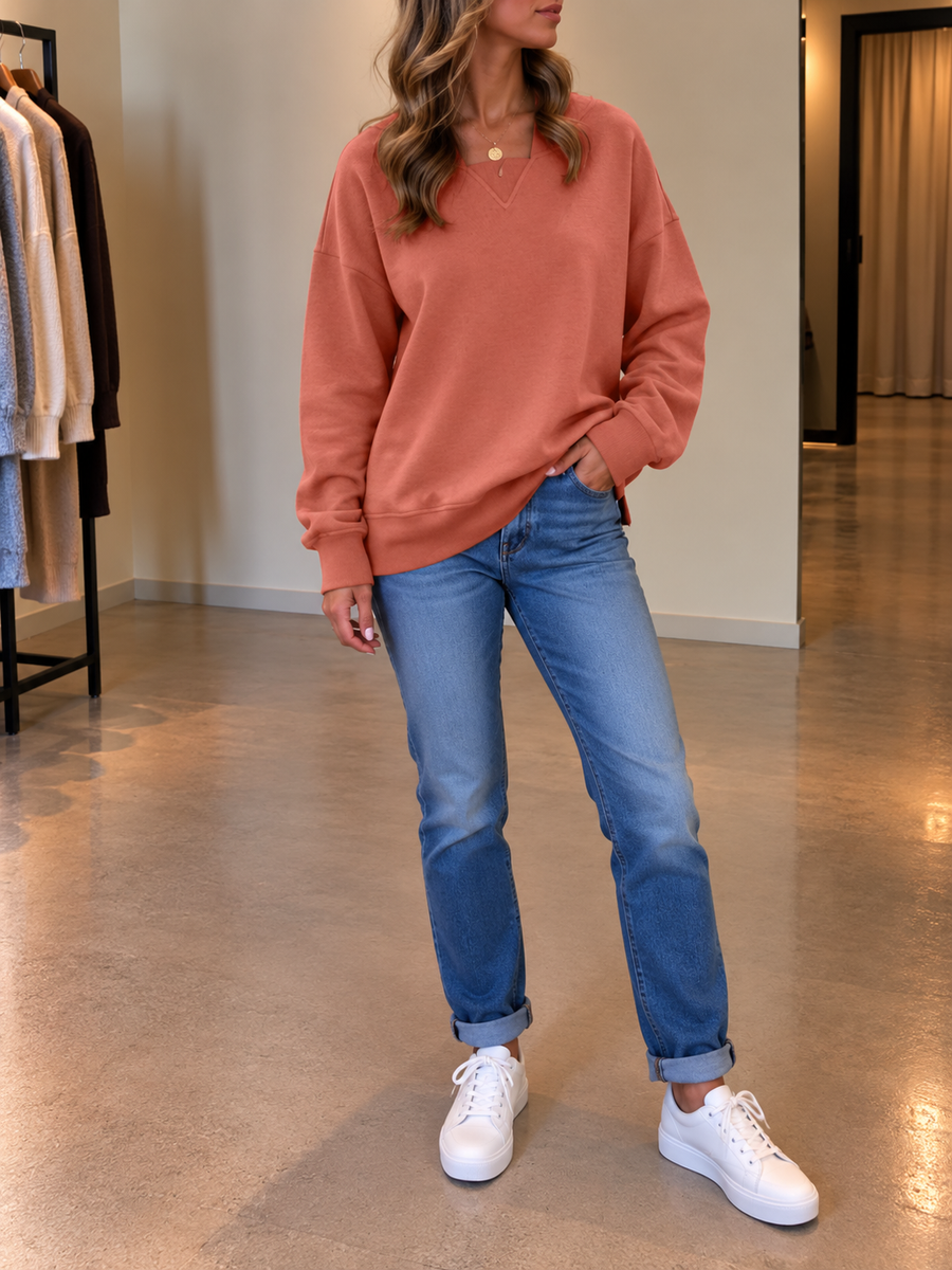 Skylar Oversized V Neck Hoodie
