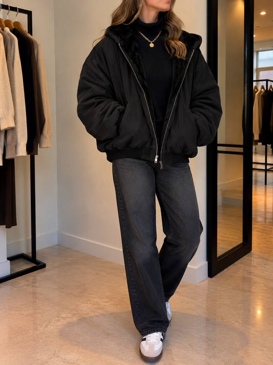 Linn Reversible Teddy Fleece Hooded Jacket