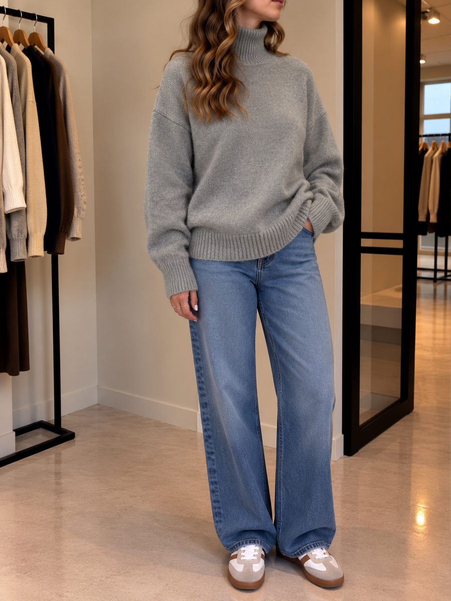 Tamina Oversized Wide Sleeve Turtleneck Sweater