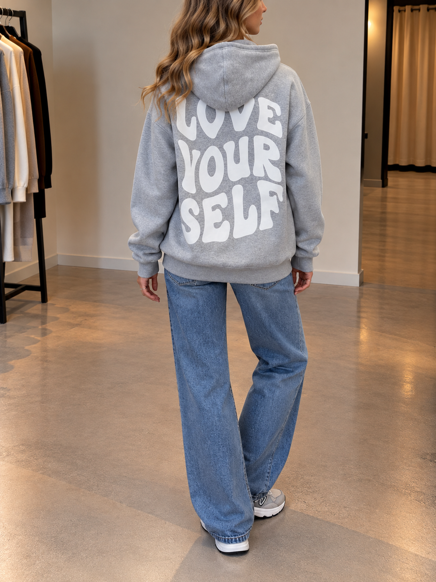 Kalea Oversized Love Yourself Back Print Hoodie