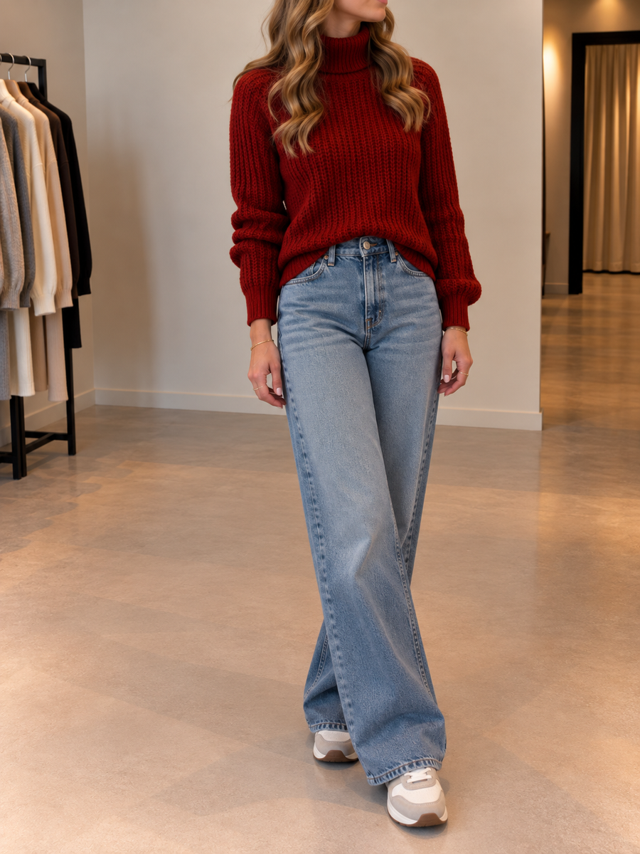 Maaike Cozy Knit Turtleneck Sweater