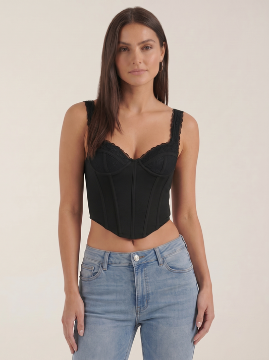 Freya Lace Trim Sweetheart Corset Top
