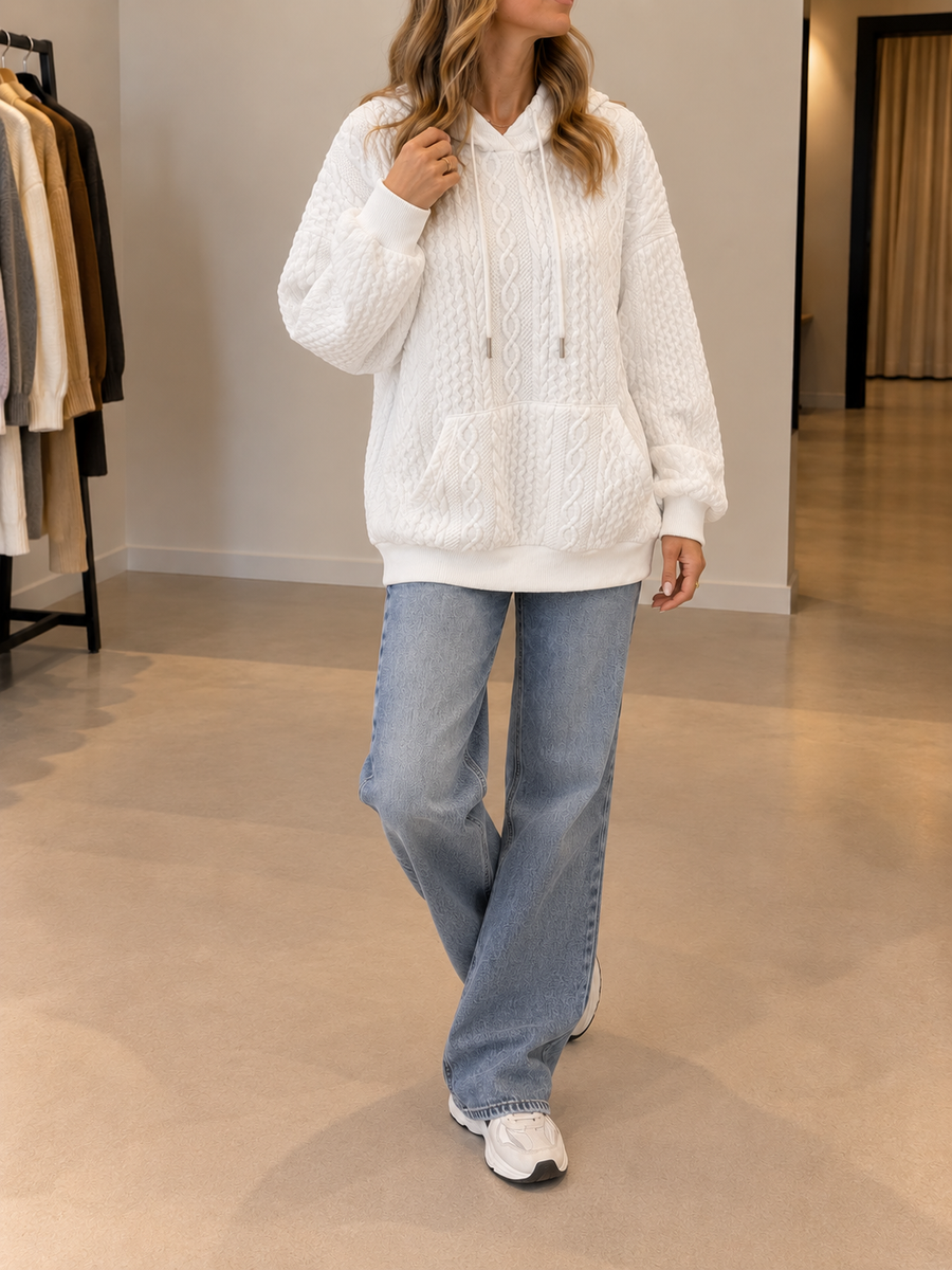 Luzia Oversized Cable Knit Hoodie