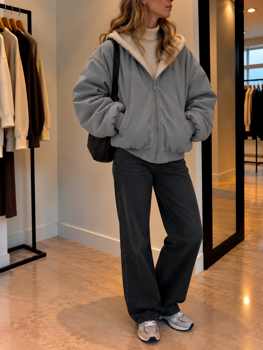 Linn Reversible Teddy Fleece Hooded Jacket