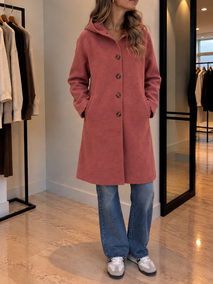 Cosima Hooded Button Front Coat