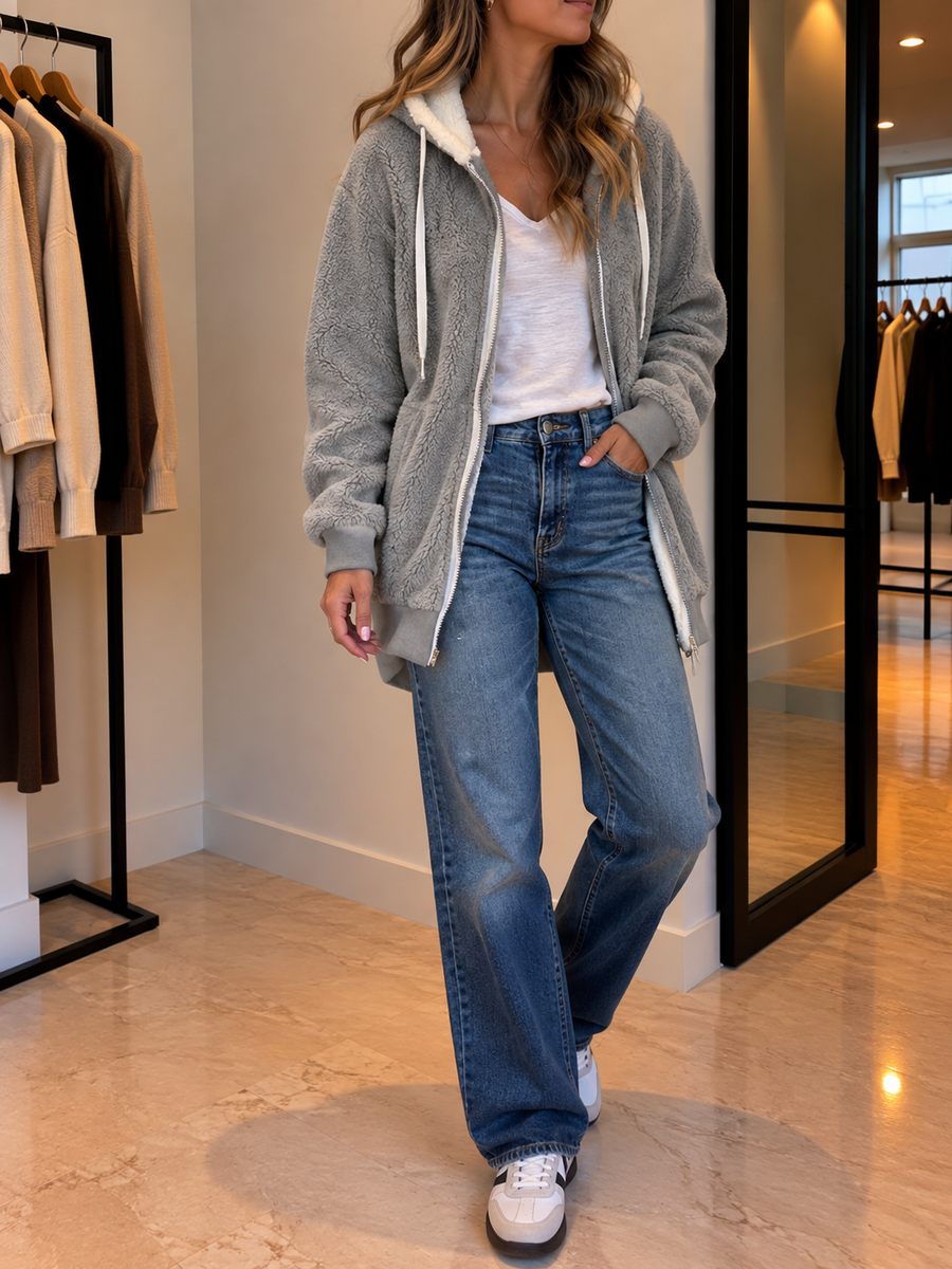 Angelika Long Oversized Fleece Jacket