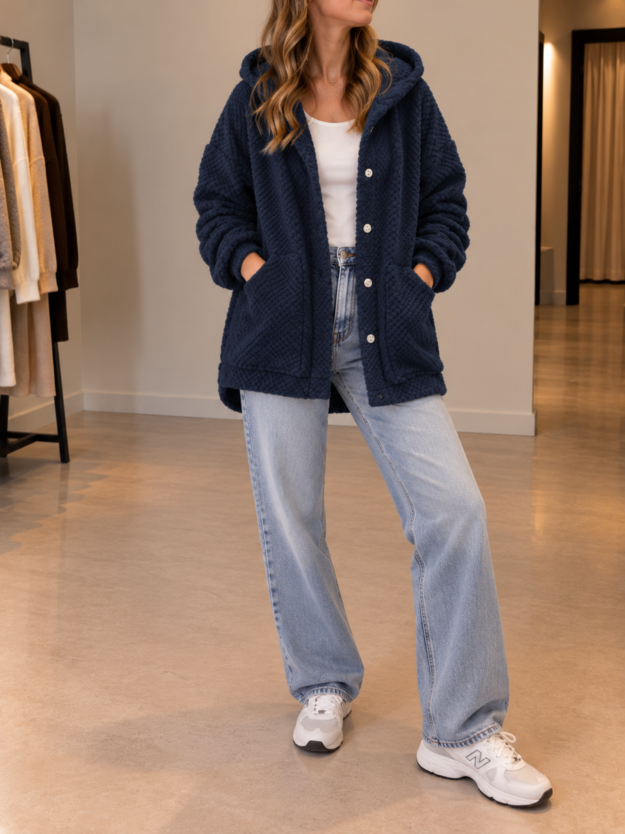 Michaela Long Hooded Sherpa Jacket
