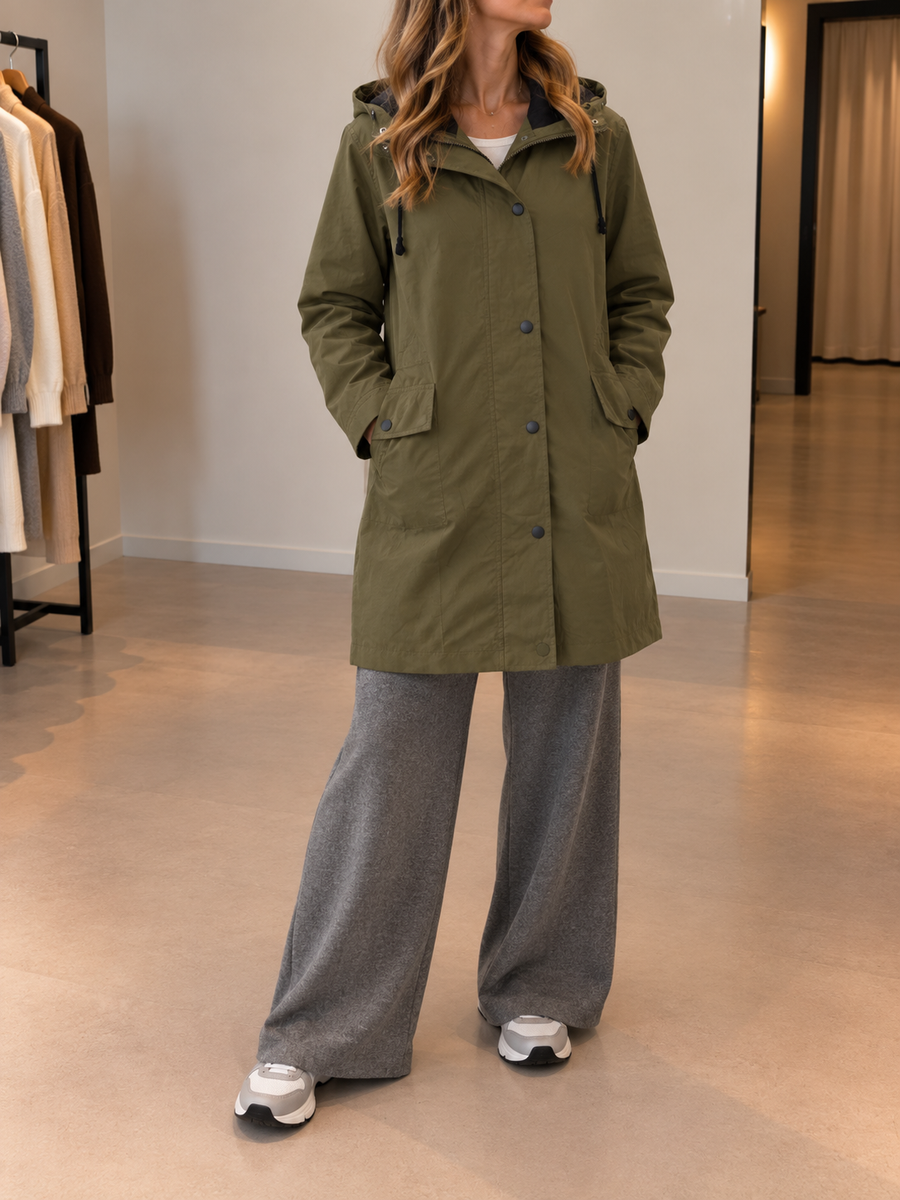 Hannelore Lightweight Long Hooded Jacket