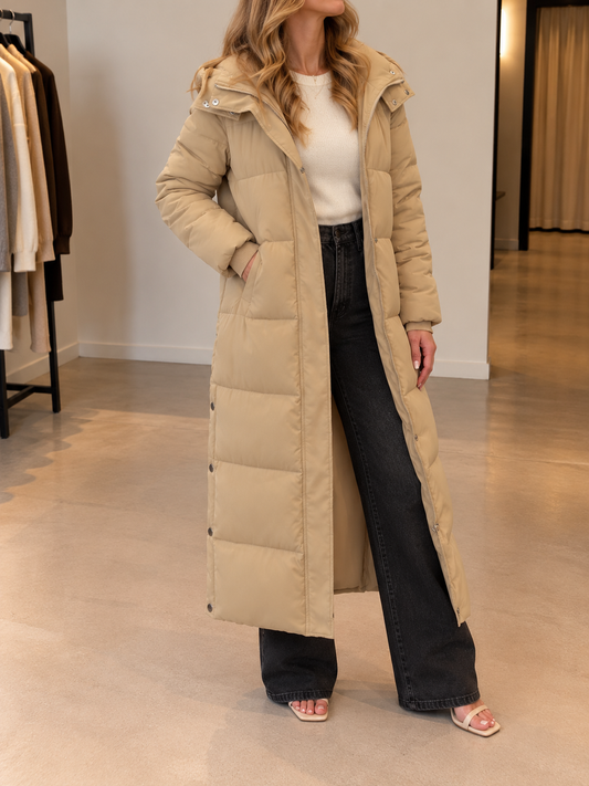 Sylvie Maxi Quilted Stand Collar Coat
