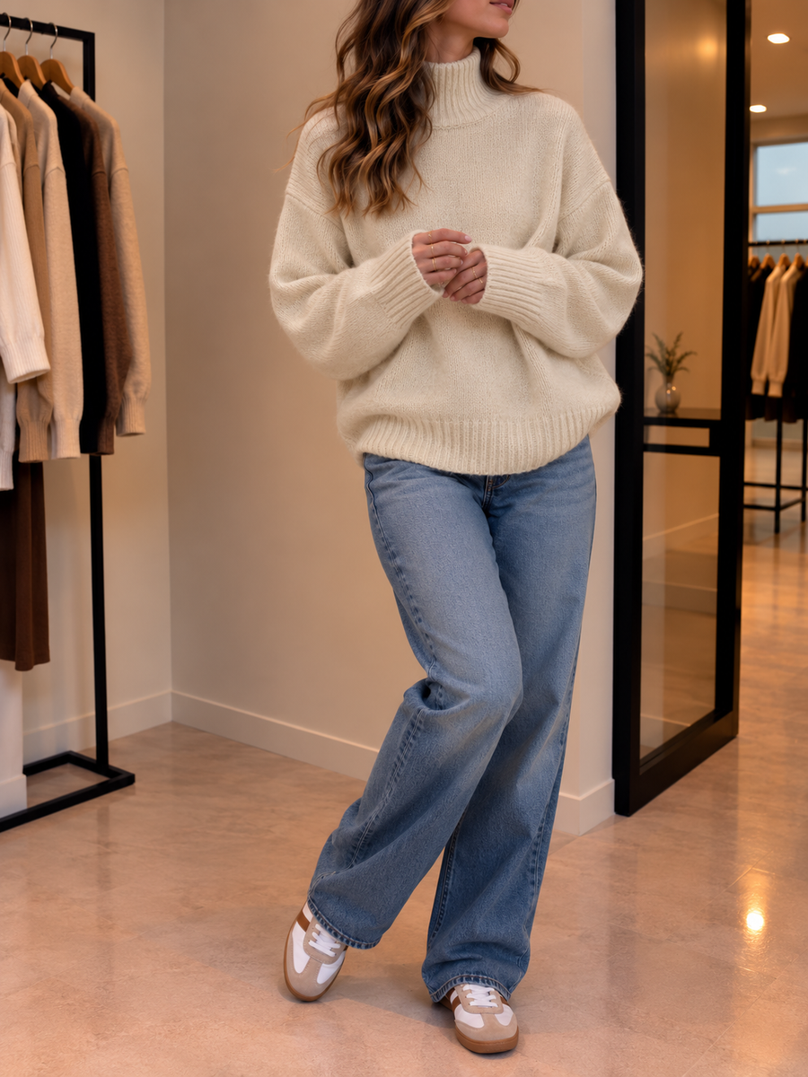 Tamina Oversized Wide Sleeve Turtleneck Sweater