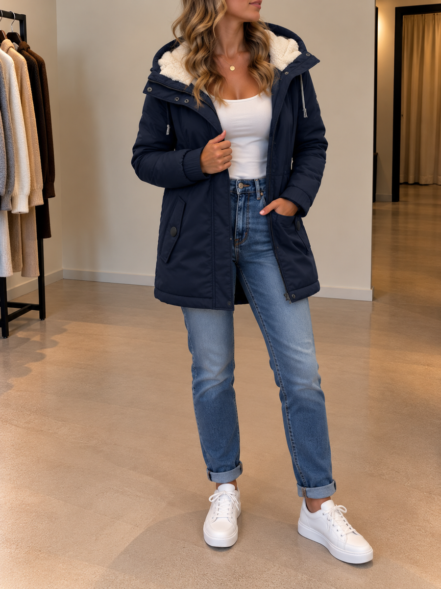 Luana Teddy Lined Hood Drawstring Parka