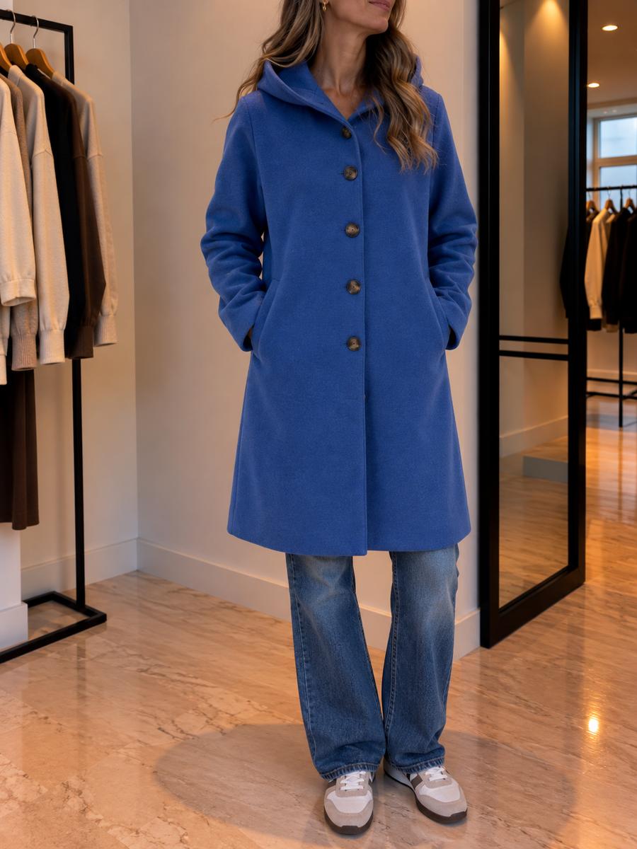 Cosima Hooded Button Front Coat
