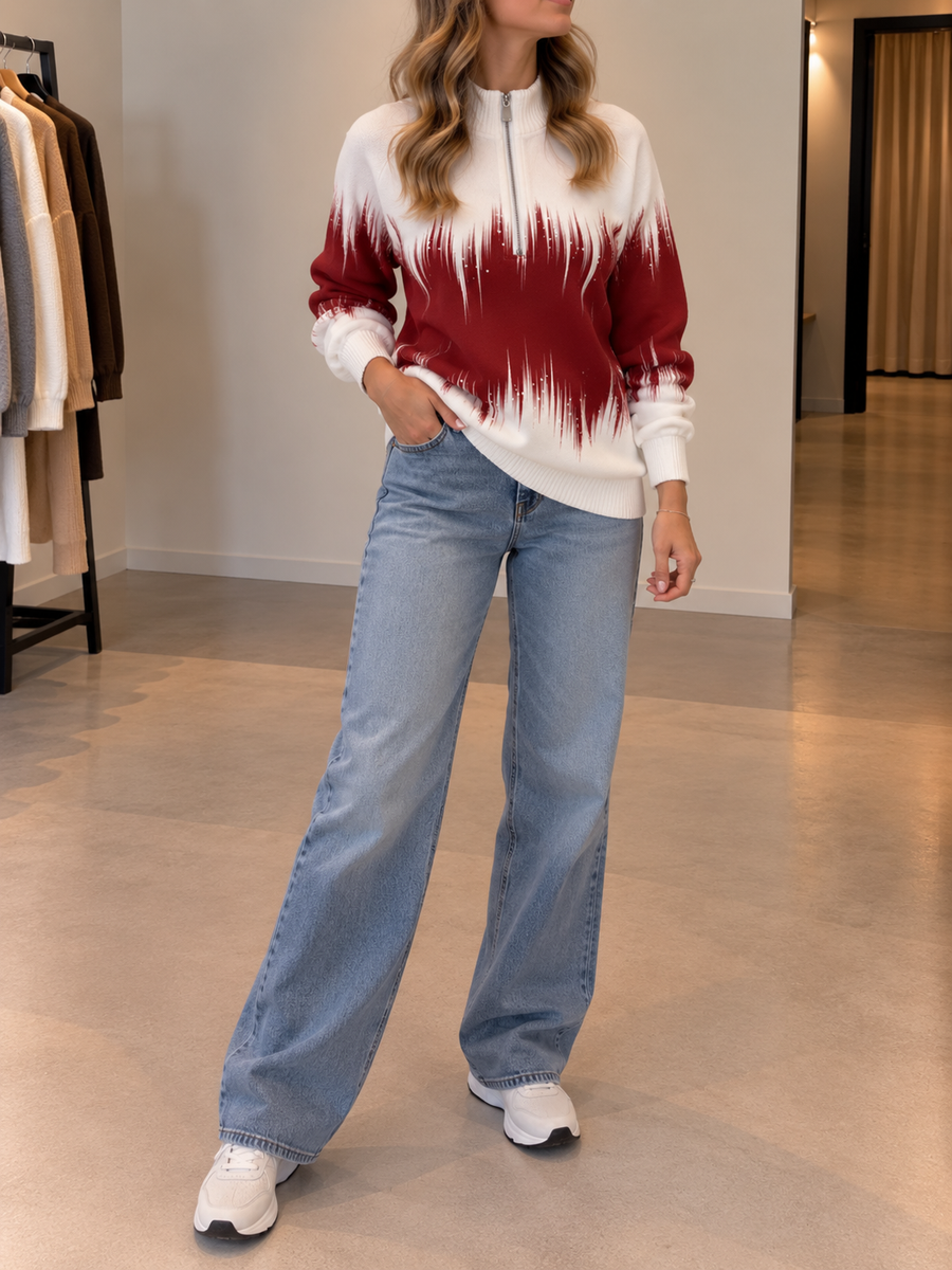 Elinor Ombre Zip Front Sweatshirt