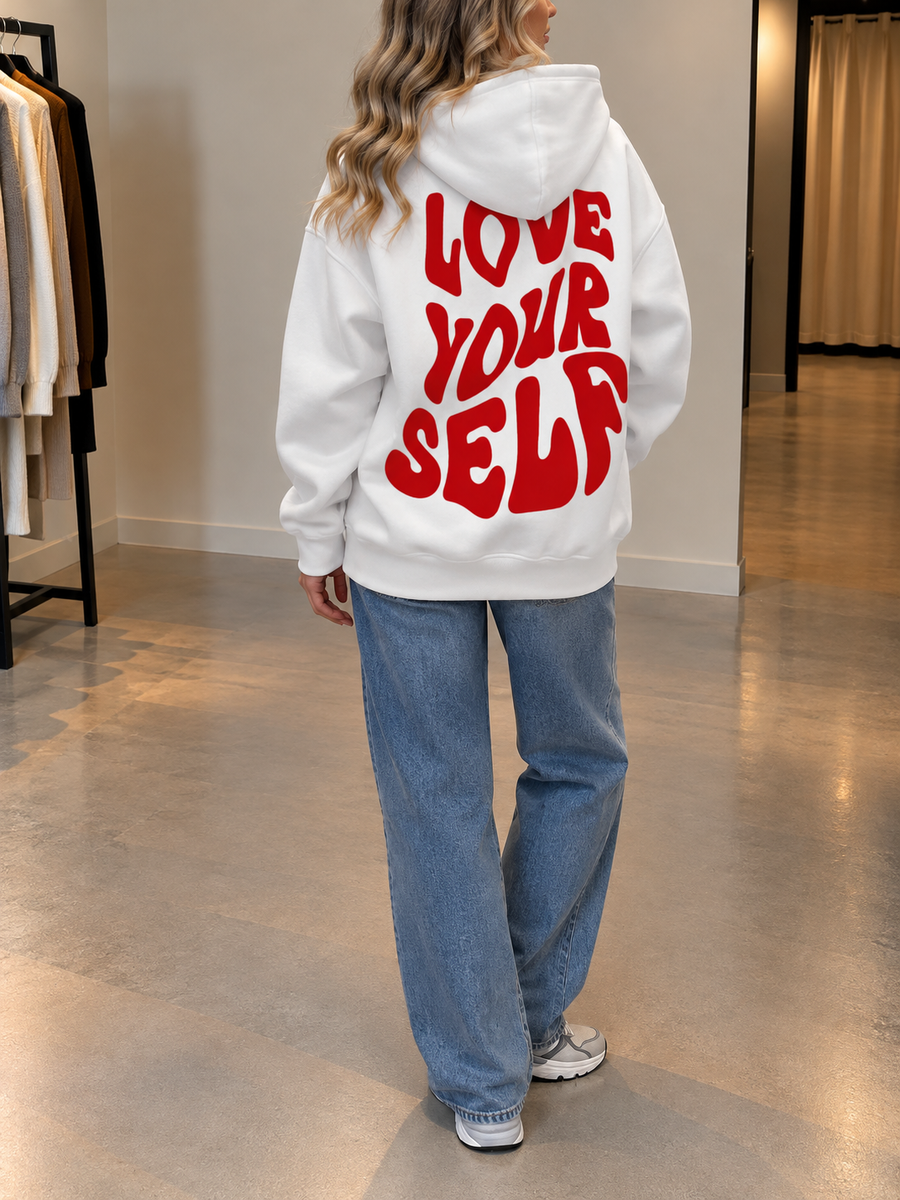 Kalea Oversized Love Yourself Back Print Hoodie