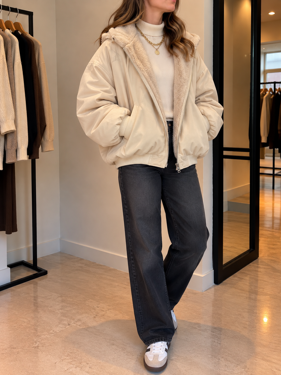 Linn Reversible Teddy Fleece Hooded Jacket