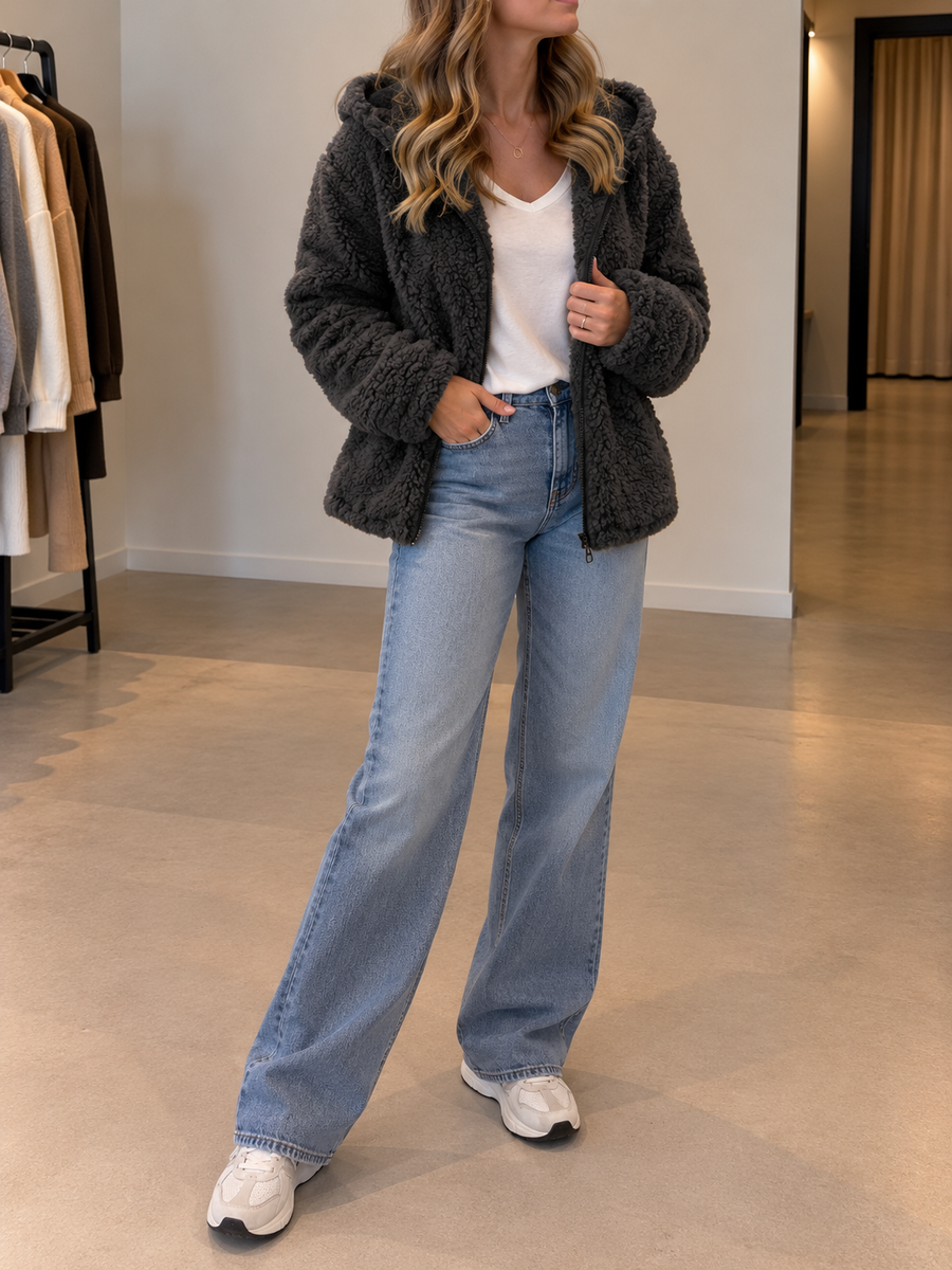 Carly Sherpa Fleece Zip Jacket