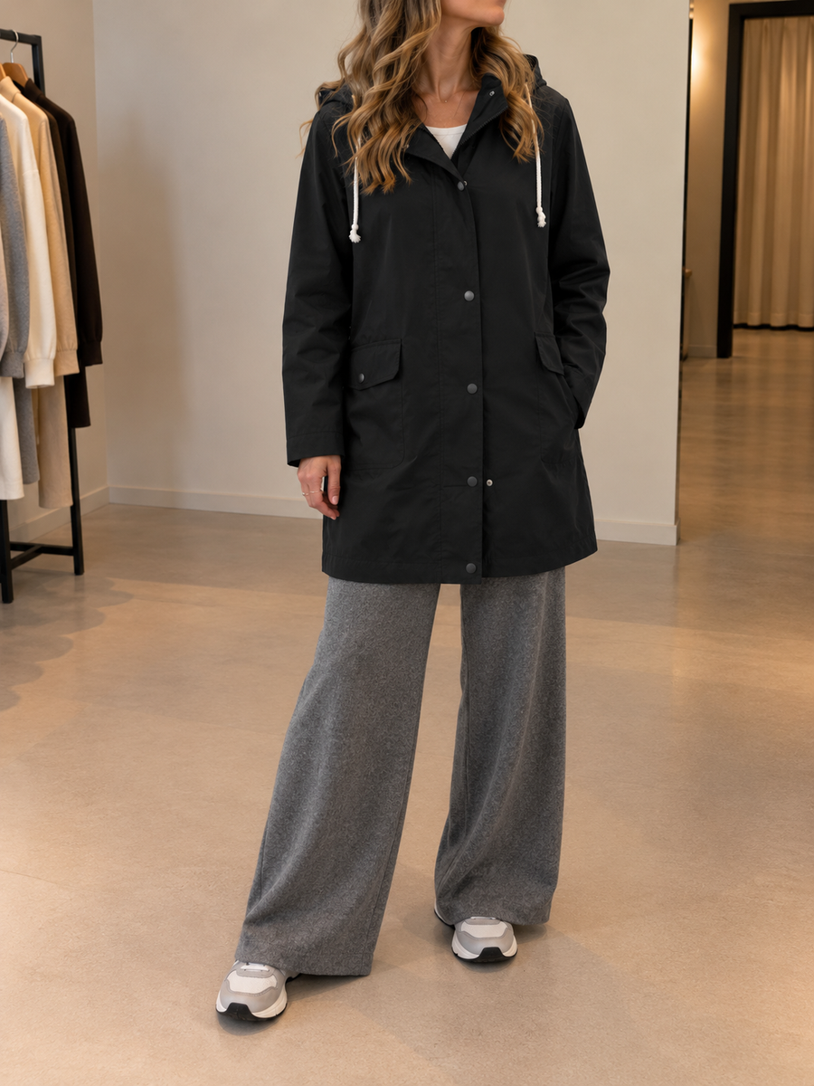 Hannelore Lightweight Long Hooded Jacket