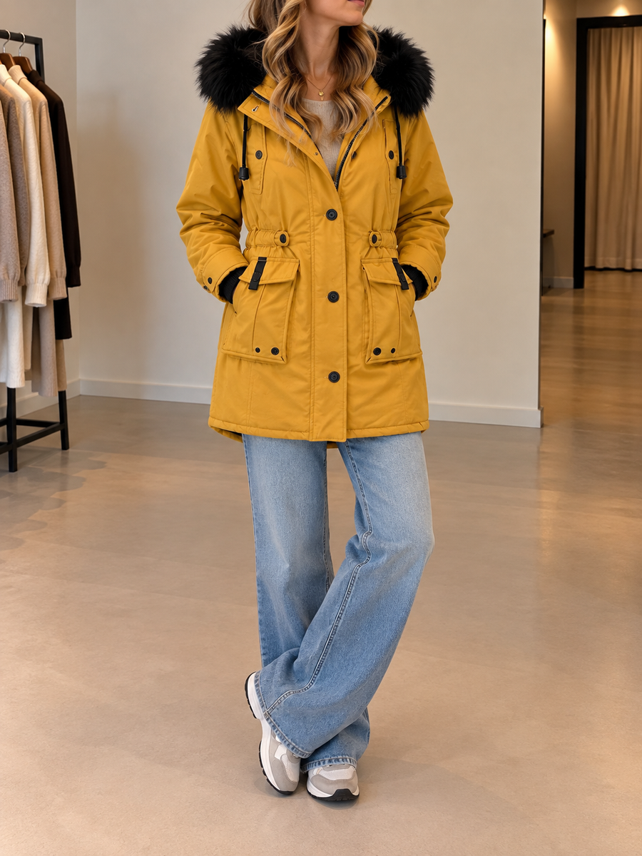 Mirana Quilted Parka with Faux Fur Hood