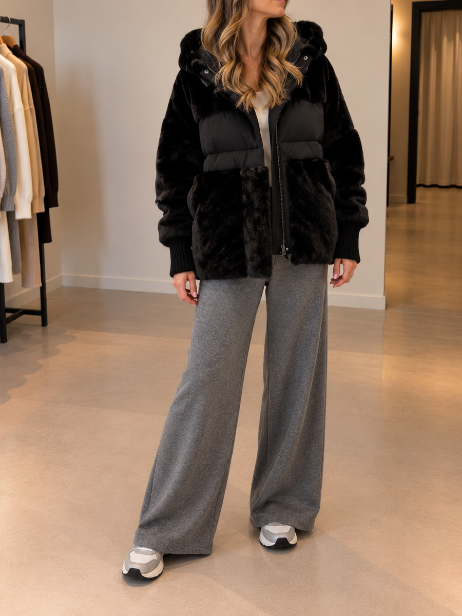 Friederike Insulated Jacket with Colorblock Hood