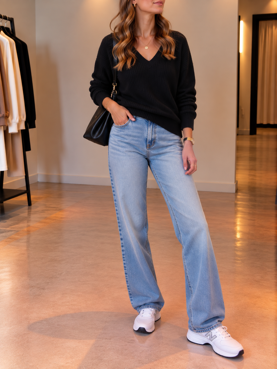 Miruna Wrap Front Ribbed Cotton Sweater