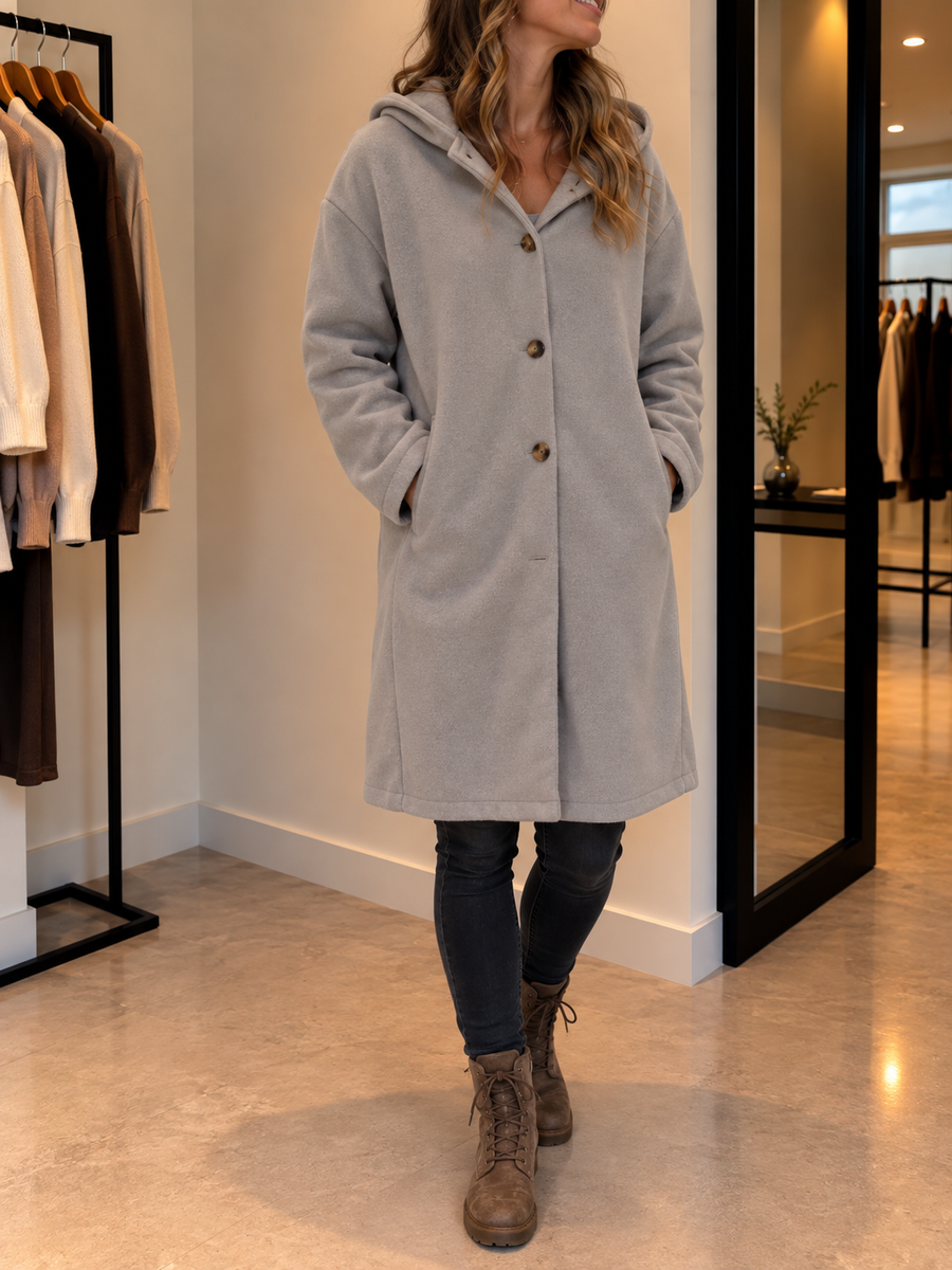 Cosima Hooded Button Front Coat