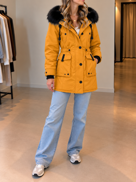 Mirana Quilted Parka with Faux Fur Hood